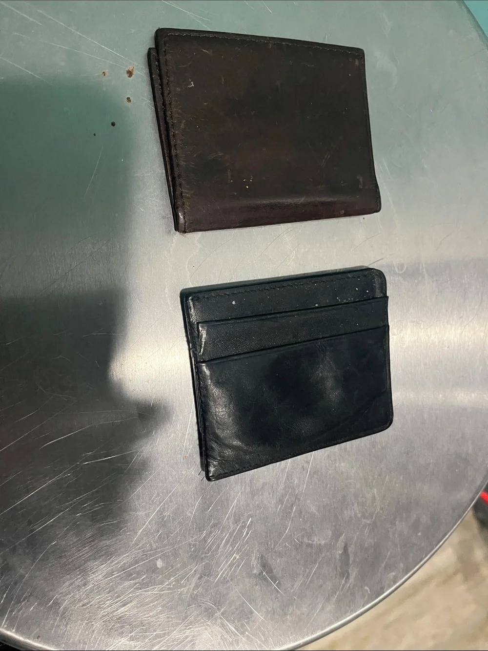 Wallet Men's Black Leather Bifold Wallet and Card Holder Set satin cowhide